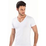 Yaren Tuhafiye 712 6'lı Fanila Beyaz Paket Hmd Likralı Erkek V Yaka Kısakol Atlet