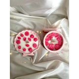Yarence Design Çiçek Serisi İstiridye 2'li Mum Set | Soya Mum | Hediyelik | HandMade (Pembe)
