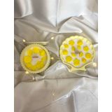 Yarence Design Çiçek Serisi İstiridye 2'li Mum Set | Soya Mum | Hediyelik | HandMade (Sarı)