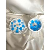 Yarence Design İstiridye Mum Çiçek Serisi 2'li Set | Soya Mum | Hediyelik | HandMade| Aromaterapi (Mavi)