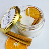 Yarence Design Kokulu El Yapımı%100 Vegan ve Organik Özel Günler İçin Uygun Cam Kavanozda Soya Mum, Uzun Süre Yanmaya Uygun Pamuk Fitil | Meditasyon, Çakra, Hediyelik (Portakal, İkili)