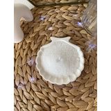 Yarence Design Trend İnci Tozu Mum & İstiridye Tabak Set | Handmade Candle |%100 El Yapımı | Hediyelik Mum İnciSerisi (Beyaz)