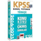 Yargı 2026 Kpss Türkçe Çıkmış Sorular 2016-2025 Konu Konu Çözümlü Yargı Yayınları