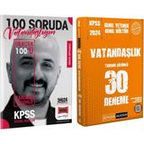 Yargı Yayınları - Genel Yetenek Genel Kültür Kitapları Yargı 100 Soruda Vatandaşlık ve Pegem KPSS Deneme Seti 2 Kitap