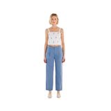 Yargıcı Arka Cep Detaylı Normal Bel Rahat Kalıp Pantolon, 36, 25YKPN3012X, Mavi, Kadın