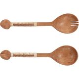 Yargıcı Bambu Detaylı Mango Ağacı Salata Servis Seti(8x31x2 Cm) - Renkli