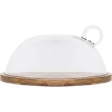 Yargıcı Cam Kapaklı Mango Ağacı Yuvarlak Servis Tabağı(30x15 Cm) - Renkli