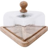 Yargıcı Cam Kapaklı Servis Tabağı (24x24x14 cm) - Renkli