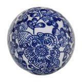 Yargıcı Çiçek Desenli Porselen Dekoratif Top(8x8 Cm) - 8 x 8 cm - Renkli