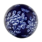 Yargıcı Çiçek Desenli Porselen Dekoratif Top(9x9 Cm) - 9 x 9 cm - Renkli