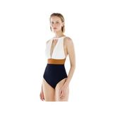 Yargıcı Dekolteli Halter Yaka Mayo, XL, 25YKBW1037B, Siyah, Kadın
