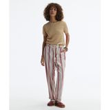 Yargıcı Düz Kesim Duble Paça Kemerli Pantolon - Bordo - 34