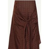 Yargıcı Düz Normal Bel Etek - Bordo - 34