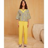 Yargıcı Lastik Detaylı Pantolon - 36 - Sarı