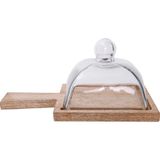 Yargıcı Mango Ağacı Cam Kapaklı Servis Tabağı (29x20x13 cm) - Renkli