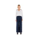 Yargıcı Nervür Detaylı Pantolon, 34, 25YKPN3033X, Lacivert, Kadın