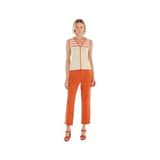 Yargıcı Paça Detaylı Normal Bel Boru Paça Pantolon, 44, 25YKPN3008X, Kiremit, Kadın