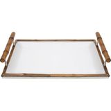 Yargıcı Porselen Bambu Detaylı Servis Tepsisi(29x40x9 Cm) - Renkli