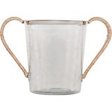 Yargıcı Rattan Saplı Cam Silindir Buz Kovası(21x37x22 Cm) - Renkli