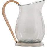 Yargıcı Rattan Saplı Cam Silindir Sürahi(22x15x22 Cm) - Renkli