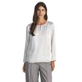 YARGICI Regular Bisiklet Yaka Uzun Kol Bluz, XS, 25KKBL6018P, Beyaz, Kadın