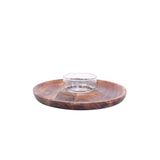 YARGICI Servis Tabağı Ahşap ve Cam Sunumluk 20x7 cm, 25KNHS1029M