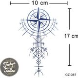 Yarı Kalıcı Dövme Viking Pusula Yarım Kol Geçici Dövme GZ-367