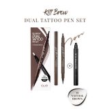 Yarı Kalıcı Kaş Ve Makyaj Düzeltici Kalem Seti Clio Kill Brow Dual Tattoo Pen Set 01 Natural Brown