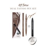 Yarı Kalıcı Kaş Ve Makyaj Düzeltici Kalem Seti Clio Kill Brow Dual Tattoo Pen Set 02 Light Brown