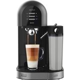 Yarı Otomatik Kahve Makinesi Power-Ccino 20 Chic Nera Serisi, Öğütülmüş Kahve ve Kapsül Için 20 Bar, 0,7 L Süt Tankı, 1,7 L Su Tankı, Siyah