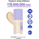 Yarı Parlak Bitişli Nemlendirici Fondöten MISSHA Layering Fit Foundation Semi Glow No21 Vanilla