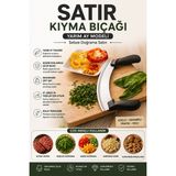 Yarım Ay Satır Kıyma Bıçağı Çift Saplı Paslanmaz Çelik Sebze Et Yeşillik Doğrama ve Kıyma Bıçağı