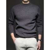 Yarım Balıkçı Erkek Triko Kazak - Antrasit - 2XL