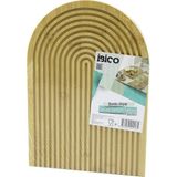 Yarım Daire Çift Taraflı=düz - Kanallı Ahşap Bambu Sunum Tepsi 22X32CM (3) - 24 x 32 cm