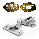 Yarım Deve Dolap Kapak Menteşesi Tas Menteşe(Yarım Deve Menteşe) - YARIM DEVE - 2 ADET