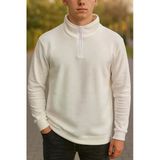 Yarım Fermuarlı Erkek Polar Sweatshirt - Sıcak Tutan , Rahat Kalıp