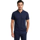Yarım Fermuarlı Polo Yaka Trender Erkek T-Shirt Modal Lacivert - 04L-Lacivert