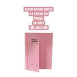 YARIM KAPAK DOSYA A4 20X30 CM PEMBE 50 ADET LÜX MALZEME