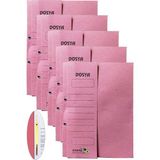 Yarım Kapak Telli Dosya Pembe Karton 5 Adet Karton Yarım Kapaklı Kapsüllü Dosya A4 Boy 24X32 cm Klasör Için Büro Ofis - Standart