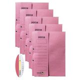 Yarım Kapak Telli Dosya Pembe Karton 5 Adet Karton Yarım Kapaklı Kapsüllü Dosya A4 Boy 24X32 Cm Klasör İçin Büro Ofis