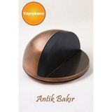 Yarımay Yapışkanlı Kapı Kolu Stoperi Tamponu Metal Kapı Stopu Durdurucu Tutucu Tutacağı Antik Bakır - Standart