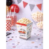 Yarış Arabaları Temalı Karton Mısır Kutusu – Doğum Günü Popcorn Kutusu 8'li