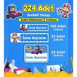Yarış Arabası Temalı Okul Kreş Kişiye Özel Isim Etiket Seti - Model 294