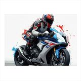 Yarış Motosikleti Hız Çizimi Hediyelik Ahşap Tablo 25cmX 35cm