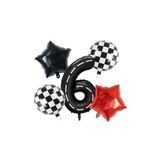 Yarış Temalı Doğum Günü Folyo Balon Takımı 1 Yaş, 6