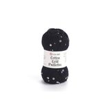 Yarnart Cotton Gold Paillettes Siyah 7101 Işıltılı Pullu El Örgü İpi