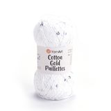 YarnArt Cotton Gold Paillettes Yumuşak ve Pullu Örgü İpi 50 gr 7102