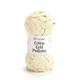 YarnArt Cotton Gold Paillettes Yumuşak ve Pullu Örgü İpi 50 gr 7103