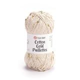 YarnArt Cotton Gold Paillettes Yumuşak ve Pullu Örgü İpi 50 gr 7104