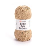 YarnArt Cotton Gold Paillettes Yumuşak ve Pullu Örgü İpi 50 gr 7105